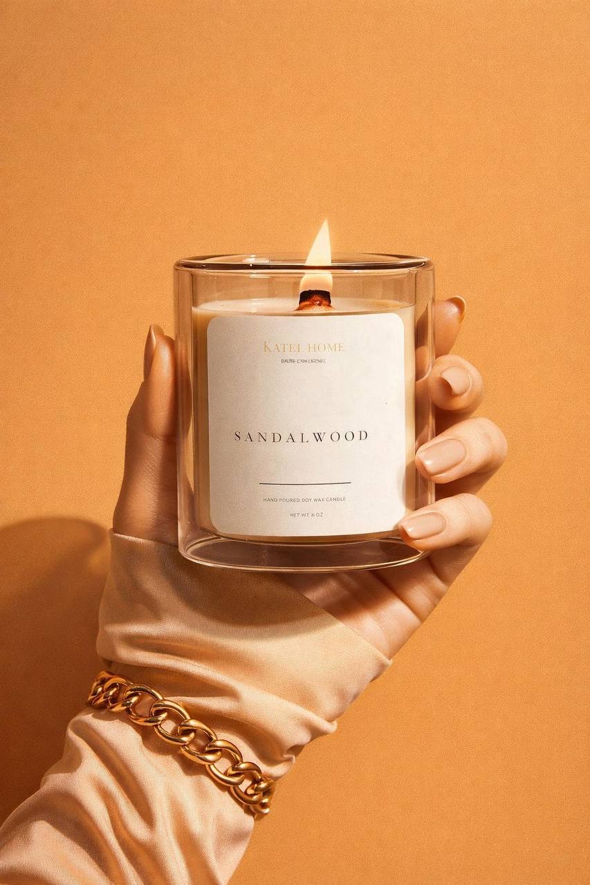 Пример фото для карточки товара: свеча в теплой атмосферной сцене